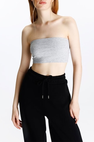 Bustier crop top - Gemêleerd Grijs