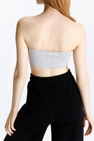 Bustier crop top - Gemêleerd Grijs