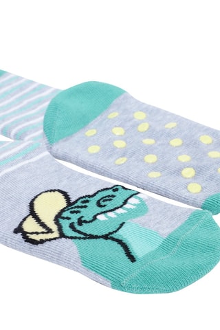 Chaussettes - Gris et vert