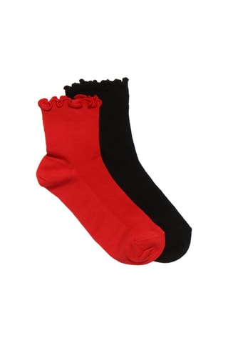2 paires de chaussettes - Rouge et noir