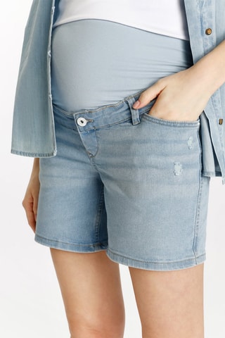 Short de maternité en jean- Bleu