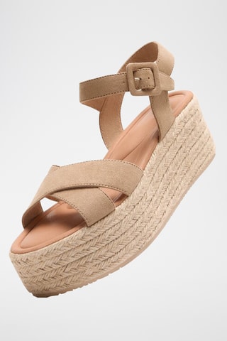 Sandales compensées - Marron clair