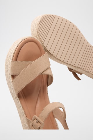Sandales compensées - Marron clair