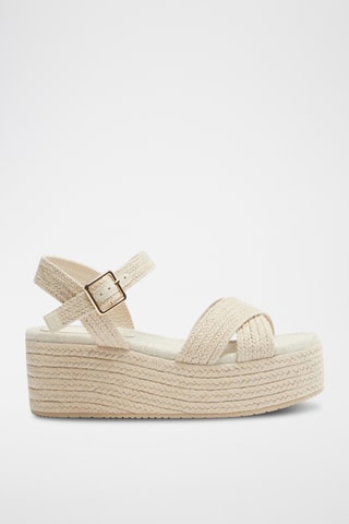Sandalen met Sleehak - Beige