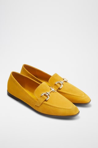 Mocassins en nubuck - Moutarde