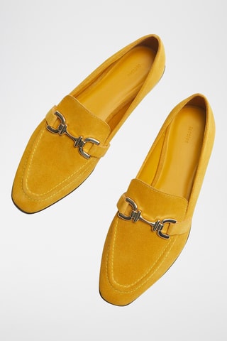 Mocassins en nubuck - Moutarde