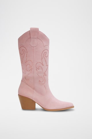 Bottes en nubuck - Rose