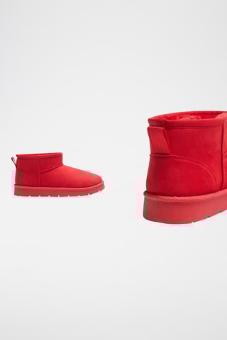 Bottines fourrées - Rouge