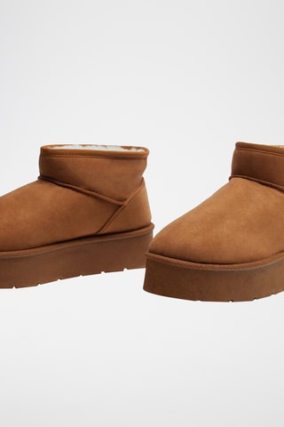 Bottines fourrées plateformes - Marron