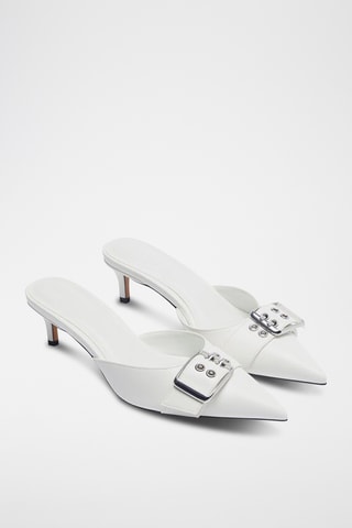 Mules à talons - Blanc