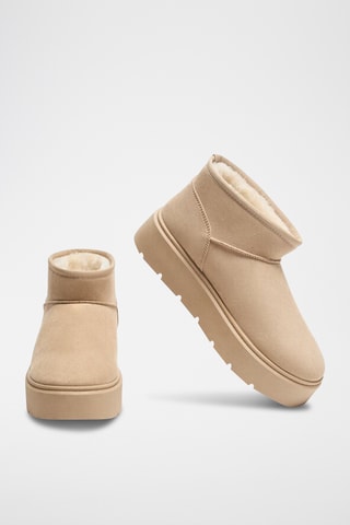 Bottines fourrées plateformes - Beige