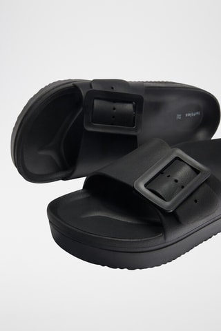 Platform Muiltjes - Zwart