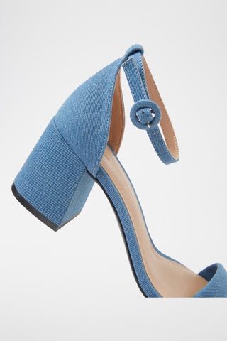 Sandales à talons en jean - Bleu