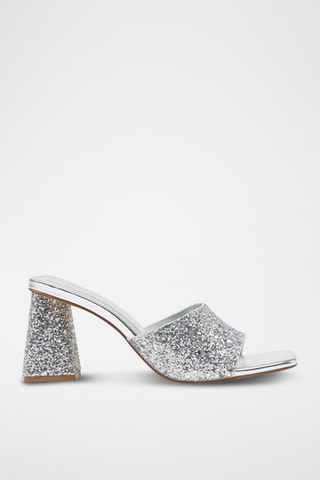 Muiltjes met hak - Zilverkleurig