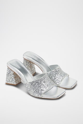 Muiltjes met hak - Zilverkleurig