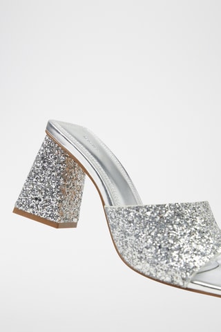 Muiltjes met hak - Zilverkleurig