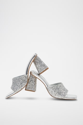 Muiltjes met hak - Zilverkleurig