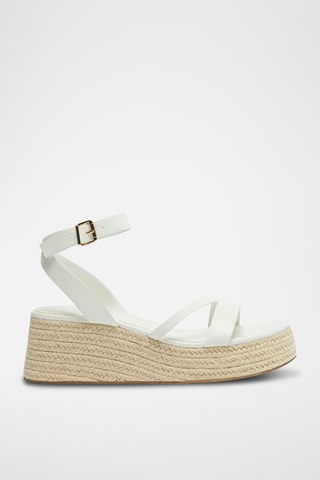 Sandalen met Sleehak - Wit