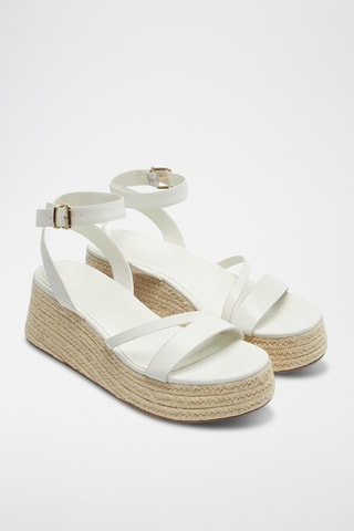 Sandalen met Sleehak - Wit