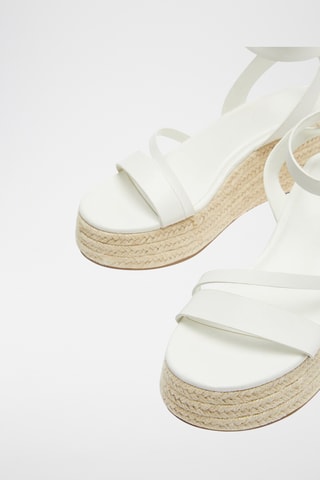 Sandalen met Sleehak - Wit