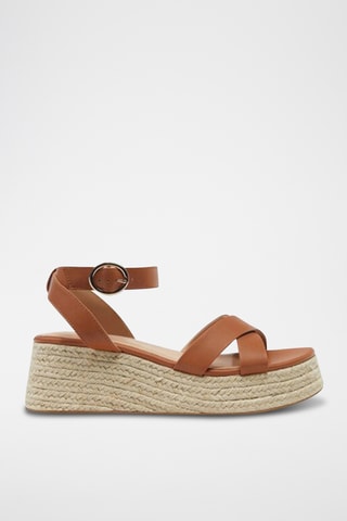 Sandales compensées - Marron clair