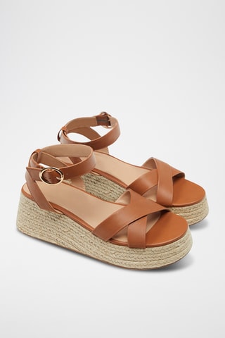 Sandales compensées - Marron clair