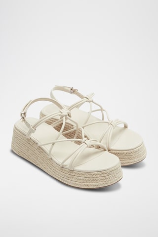 Sandalen met Sleehak - Ecru