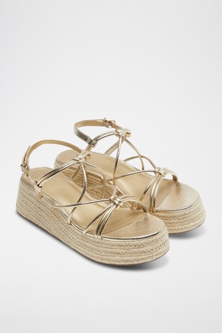 Sandales compensées - Doré