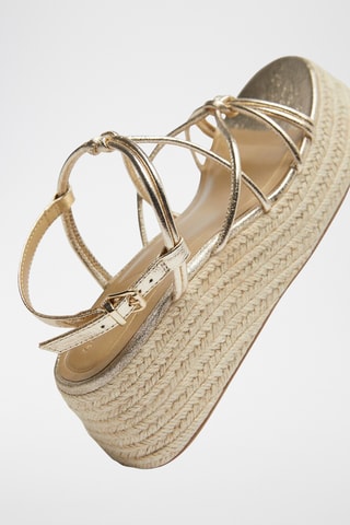 Sandales compensées - Doré