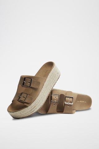 Platform Muiltjes - Taupe