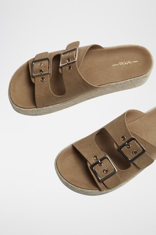 Platform Muiltjes - Taupe