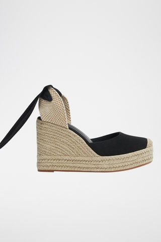 Sandalen met Sleehak - Zwart