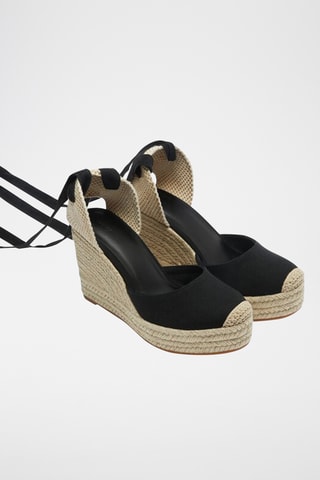 Sandalen met Sleehak - Zwart