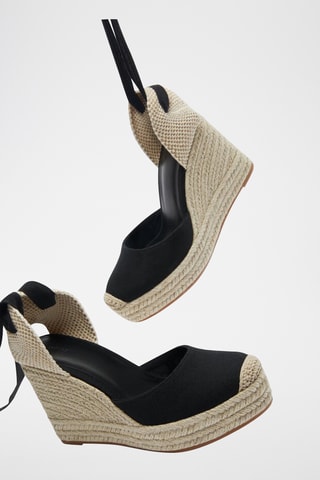 Sandalen met Sleehak - Zwart