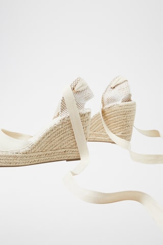 Sandales compensées - Ecru