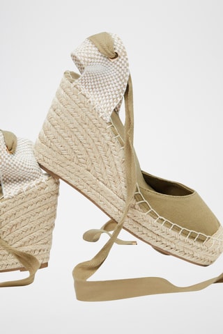 Sandales compensées - Kaki