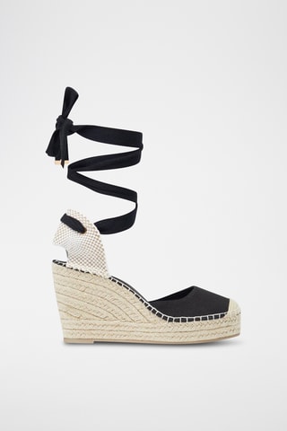 Sandales compensées - Noir et écru