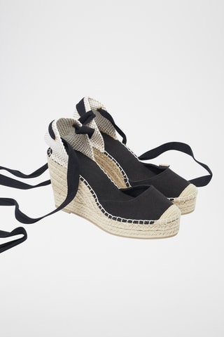 Sandales compensées - Noir et écru