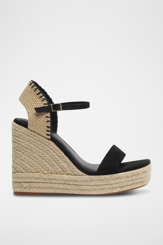 Sandalen met Sleehak - Zwart