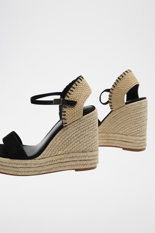 Sandalen met Sleehak - Zwart