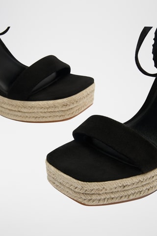 Sandalen met Sleehak - Zwart