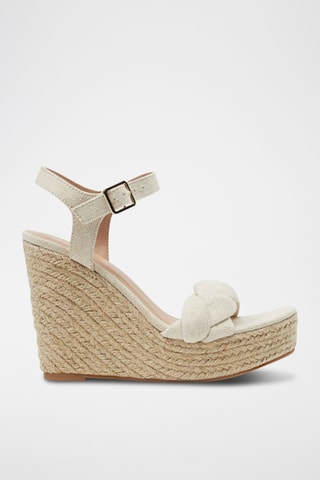 Sandalen met Sleehak - Ecru