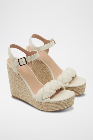 Sandalen met Sleehak - Ecru
