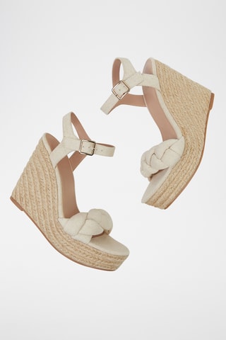 Sandalen met Sleehak - Ecru