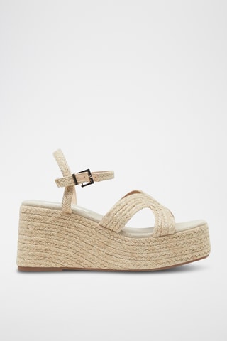 Sandales compensées - Ecru