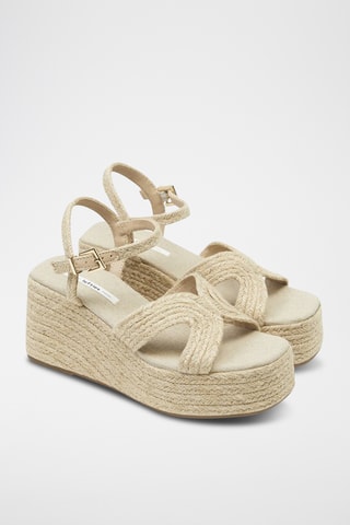 Sandales compensées - Ecru