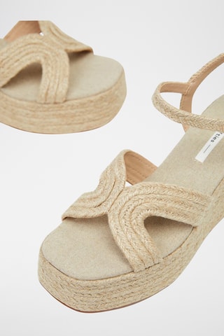 Sandales compensées - Ecru