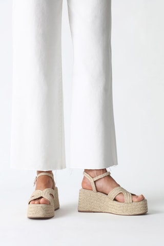 Sandales compensées - Ecru