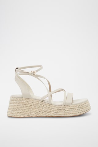 Sandalen met Sleehak - Ecru