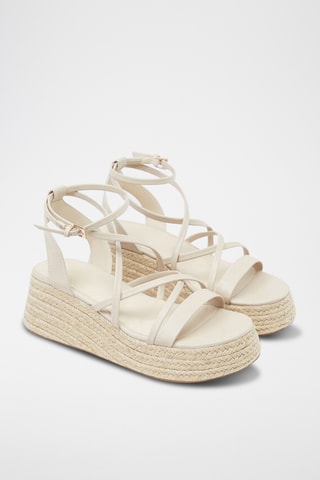 Sandalen met Sleehak - Ecru